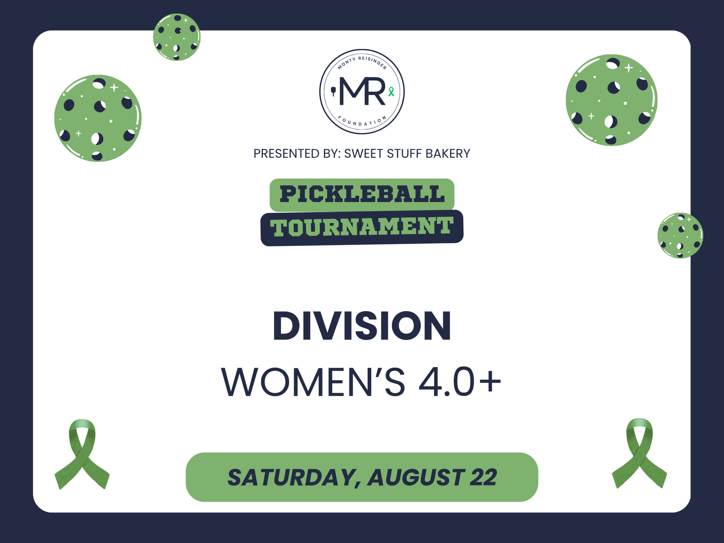 Women's Doubles 4.0+ - 2nd Annual Monty Reisinger Foundation Pickleball Tournament