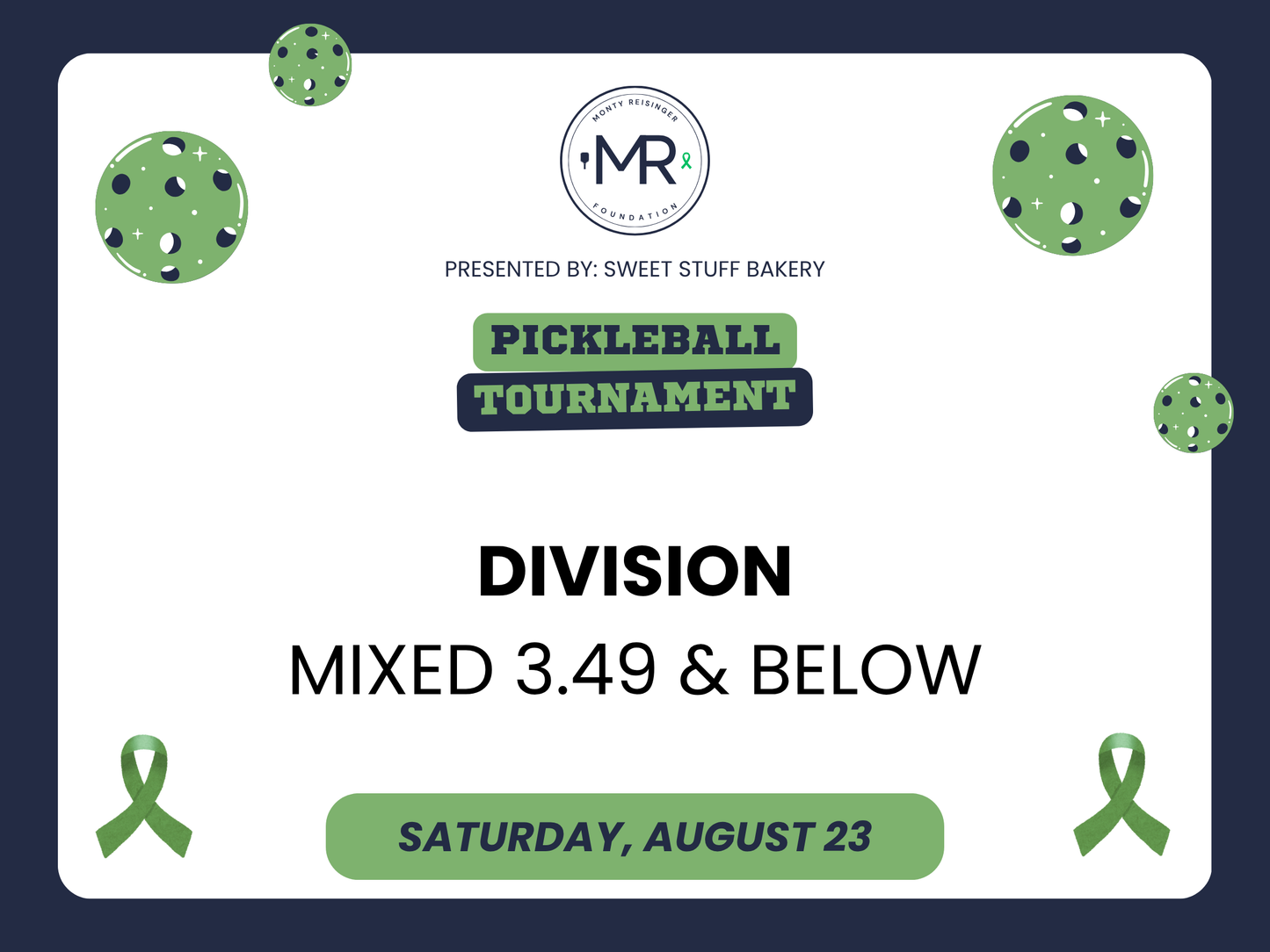Mixed Doubles 3.49 & Below - Monty Reisinger Foundation Pickleball Tournament