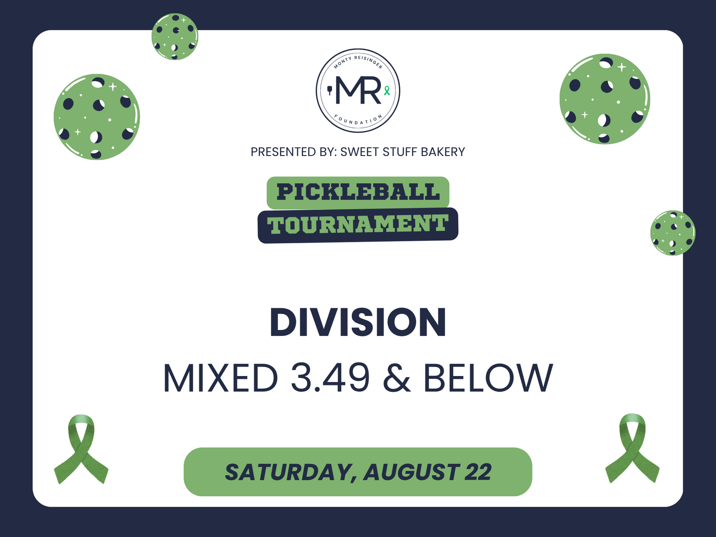 Mixed Doubles 3.49 & Below - 2nd Annual Monty Reisinger Foundation Pickleball Tournament